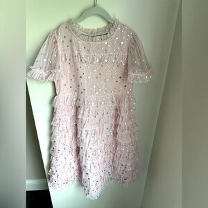 Mini Boden Pink Tiered Tulle Dress Size 8-9Y